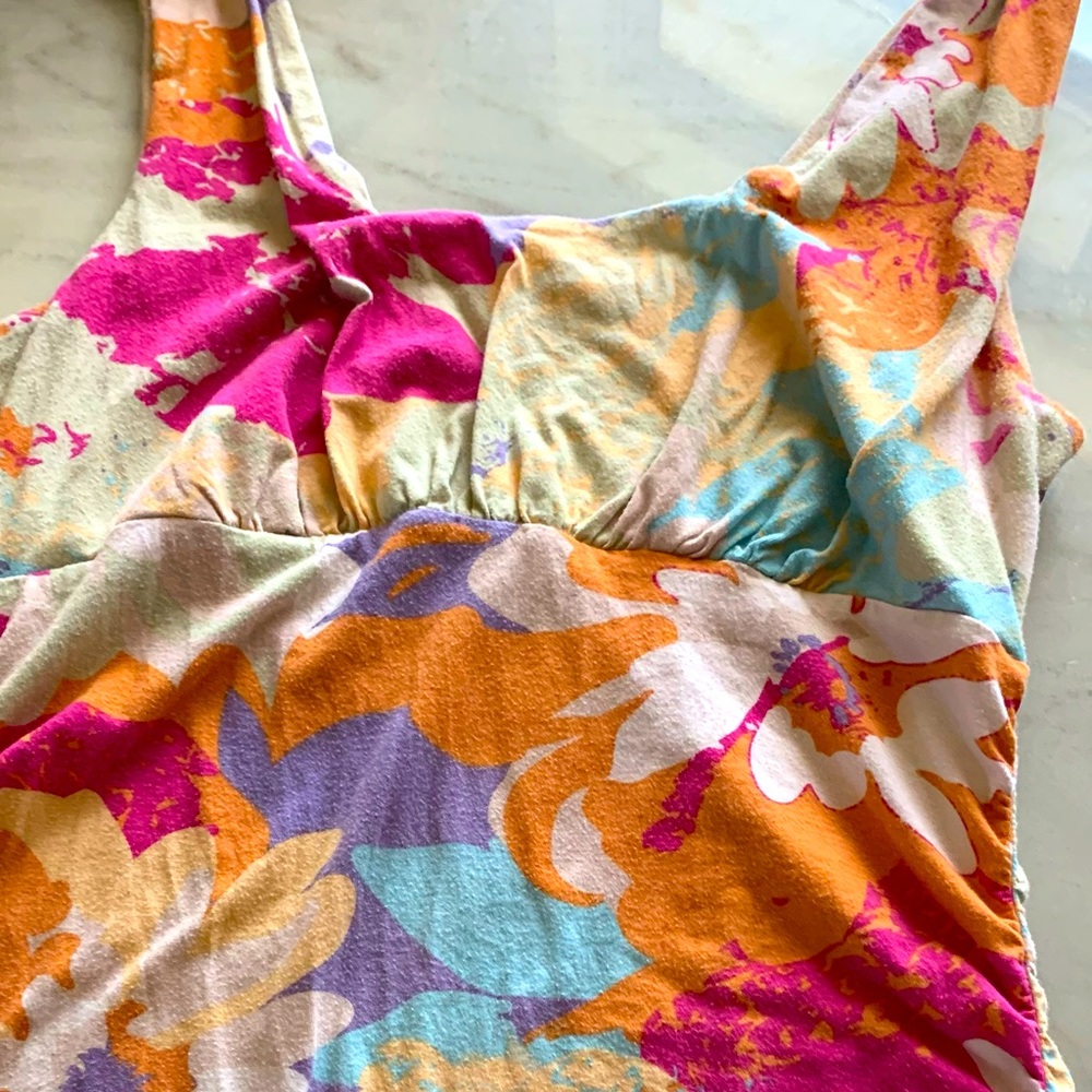 CABi floral rushed Tank size medium